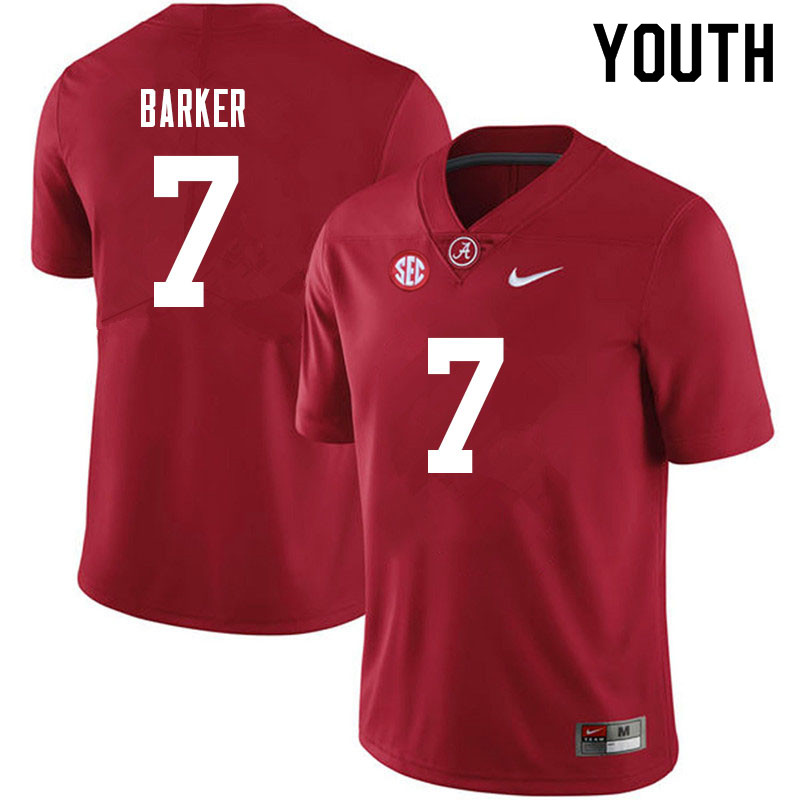 Alabama Crimson Tide Youth Braxton Barker #7 Crimson NCAA Nike Authentic Stitched 2021 College Football Jersey DJ16T14UG
